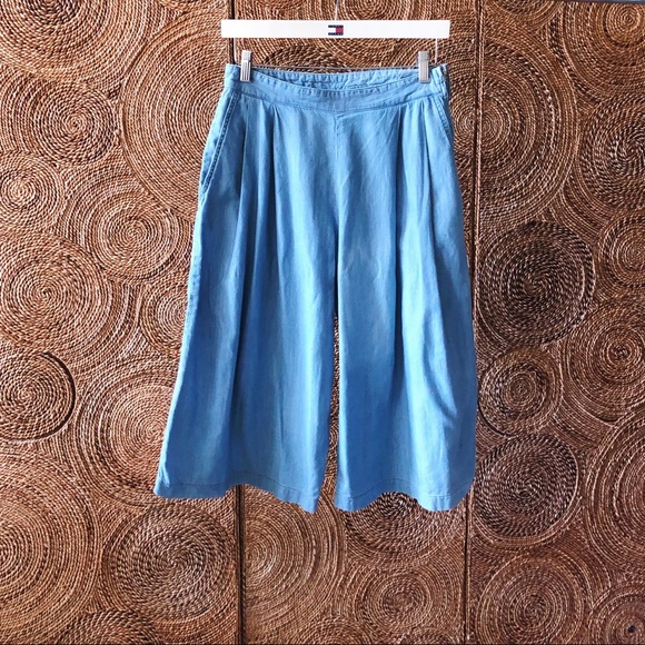 Zara Pants - zara chambray culottes pants